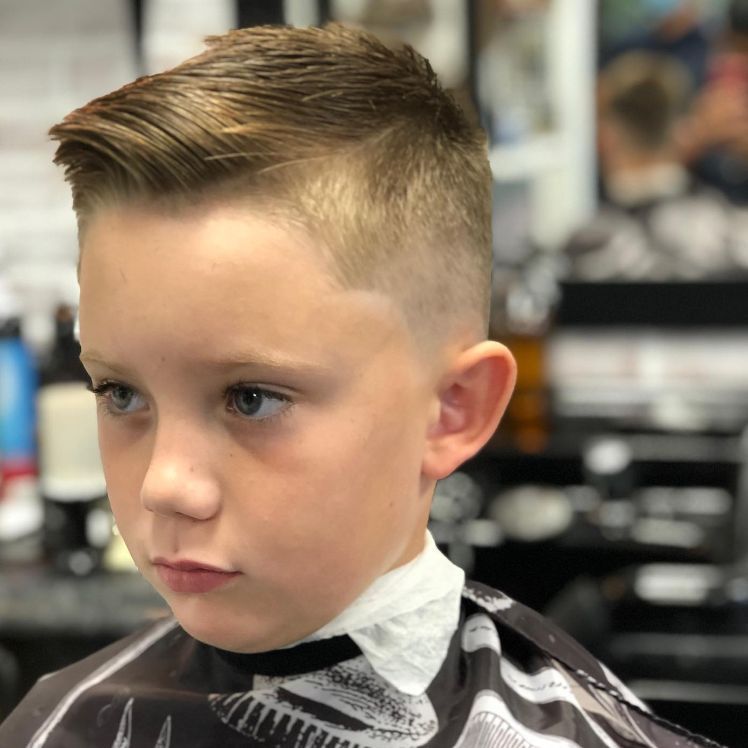 Kids side-part haircut