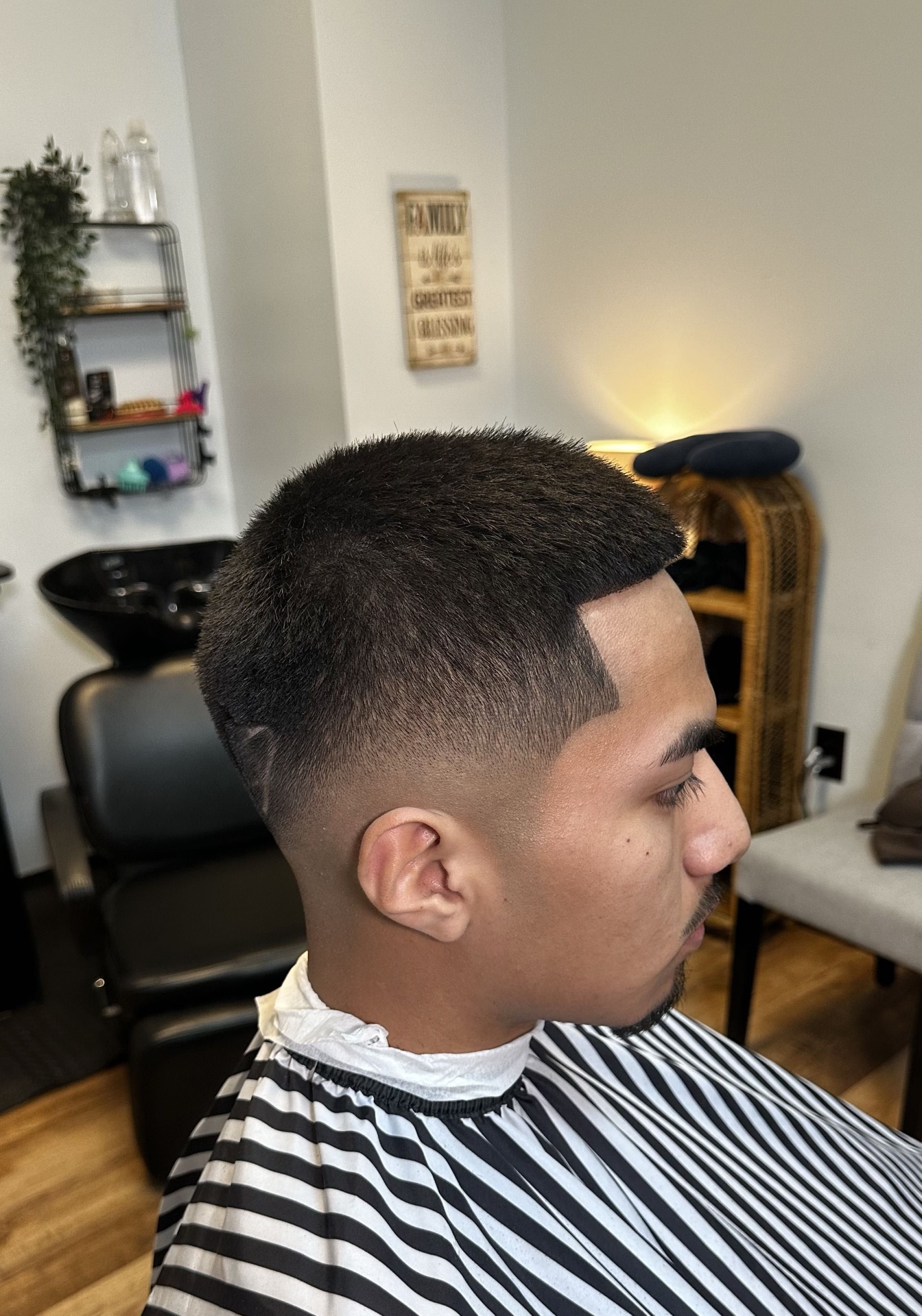 Textured buzz with skin fade