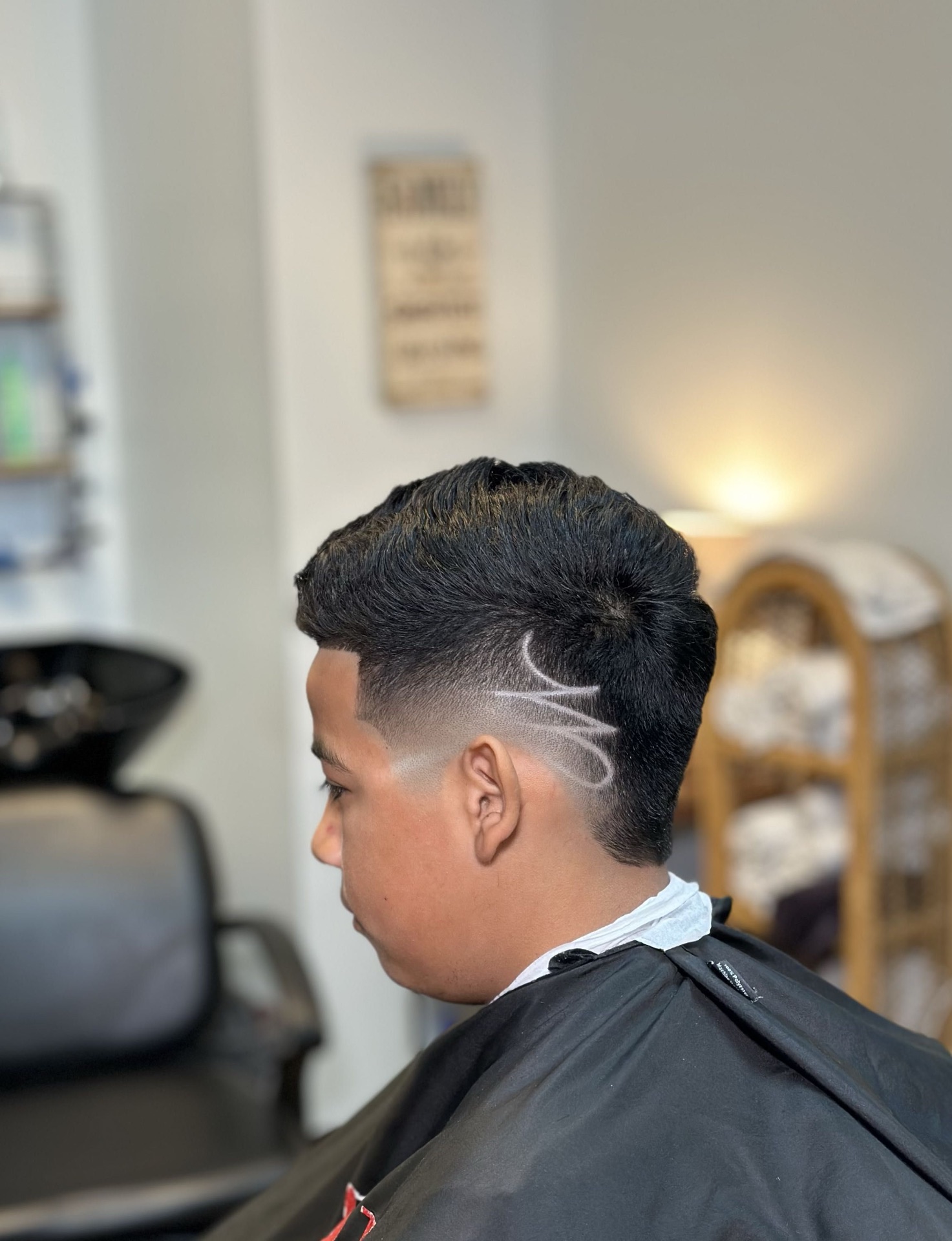 Mullet fade with custom hair design