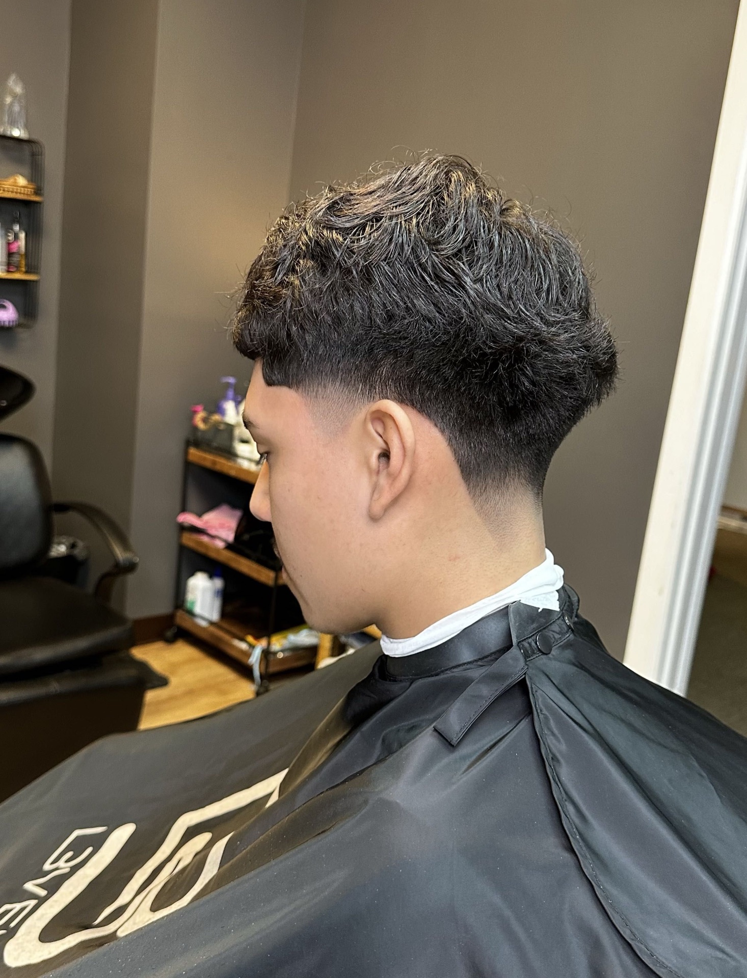 Textured mullet with drop fade